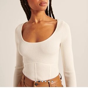 Abercrombie scoop neck corset sweater